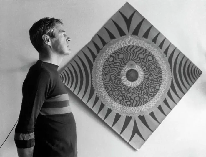 Framed Print : Psychologist Timothy Leary and Mandala Framed Print : Psychologist Timothy Leary and Mandala