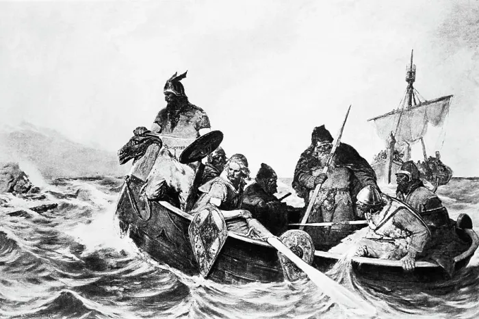 Framed Print : Ptg. Of L. Eriksson Off The Coast
