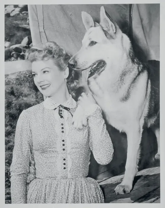 Framed Print : Publicity handout of Nan Leslie and Rin Tin Tin