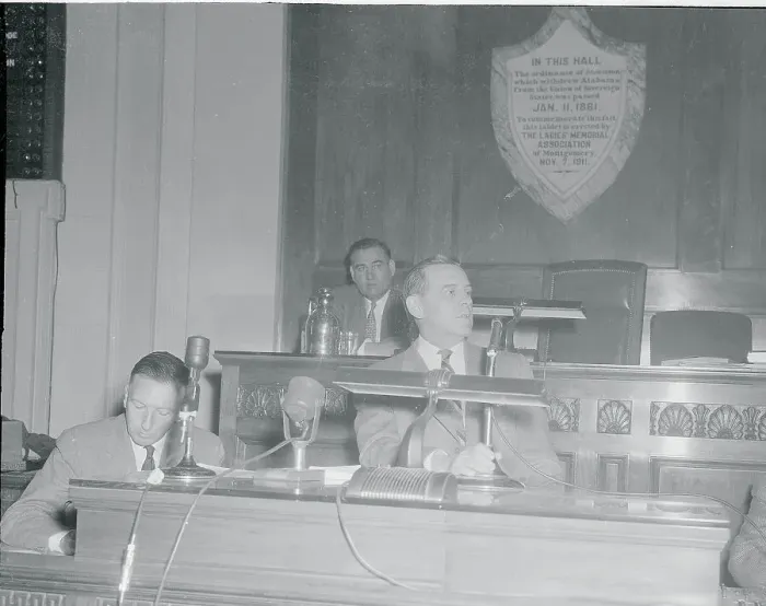 Framed Print : Publisher James Mills Speaking at Podium on Racial Problems Framed Print : Publisher James Mills Speaking at Podium on Racial Problems
