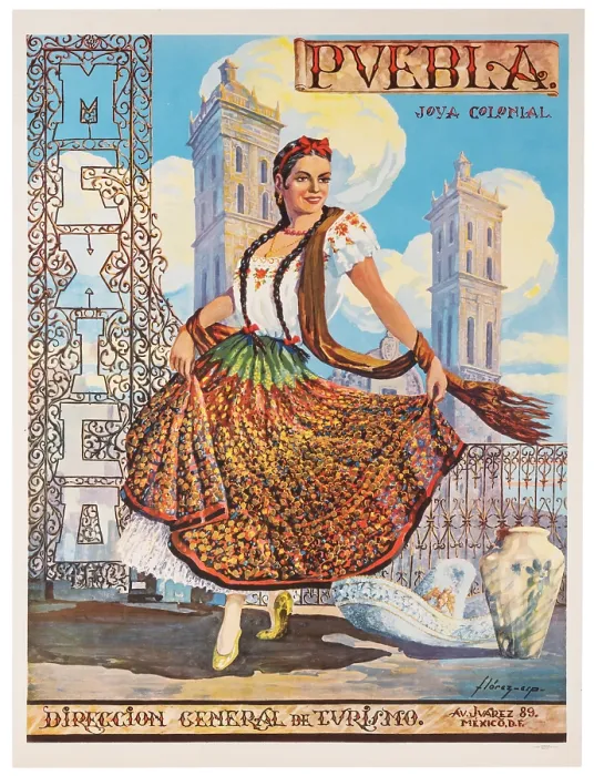 Framed Print : Puebla Colonial Jewel Poster Framed Print : Puebla Colonial Jewel Poster