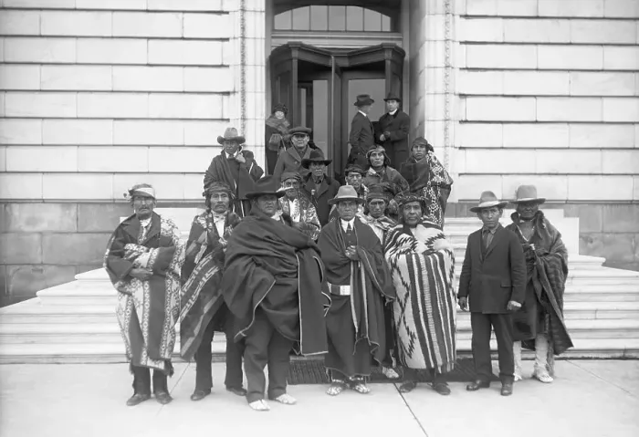 Framed Print : Pueblo Indians Wait Outside Senate Framed Print : Pueblo Indians Wait Outside Senate