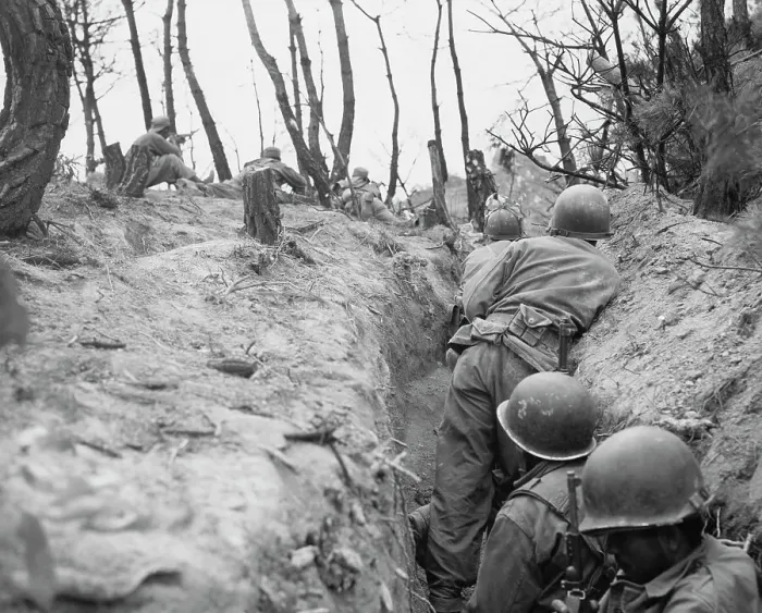 Framed Print : Puerto Rican Soldiers in a Trench During Korean War Framed Print : Puerto Rican Soldiers in a Trench During Korean War
