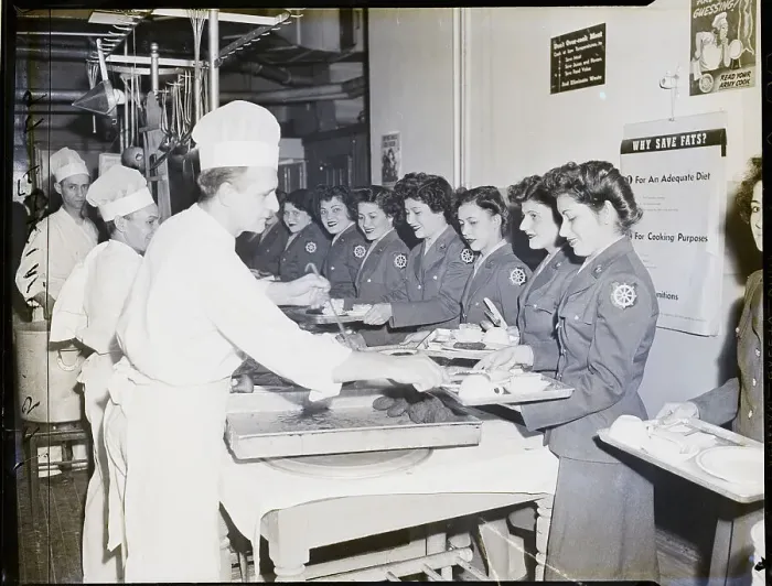 Framed Print : Puerto Rican Wacs Receiving Meal On Line Framed Print : Puerto Rican Wacs Receiving Meal On Line