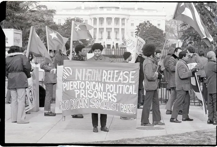 Framed Print : Puerto Ricans Demonstrate at White House Framed Print : Puerto Ricans Demonstrate at White House