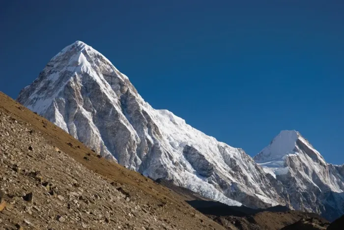 Framed Print : Pumori and Lingtren mountains, in the Everest region of Nepal Framed Print : Pumori and Lingtren mountains, in the Everest region of Nepal