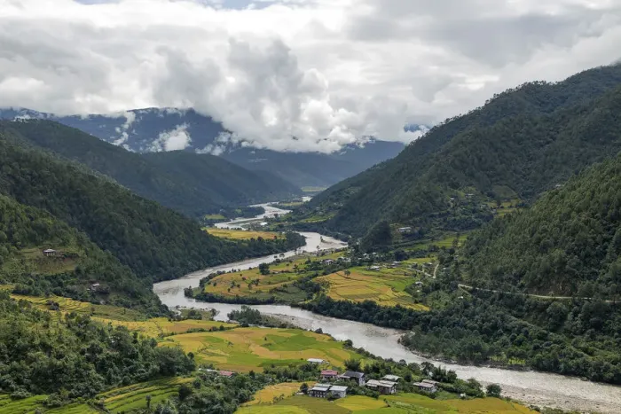 Framed Print : Punakha Valley, Bhutan Framed Print : Punakha Valley, Bhutan