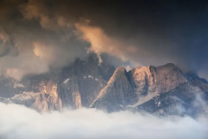Framed Print : Punta Sorapiss dramatic sunrise, Dolomites Framed Print : Punta Sorapiss dramatic sunrise, Dolomites