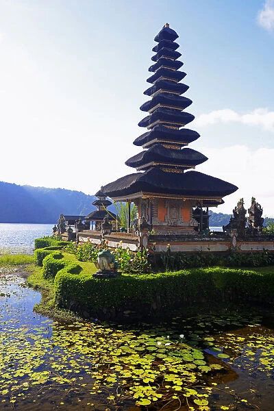 Pura Ulun Danu Bratan Temple or Pura Bratan Temple, in Lake Bratan, highlands of central Bali, Bedugul area, Bali, Indonesia