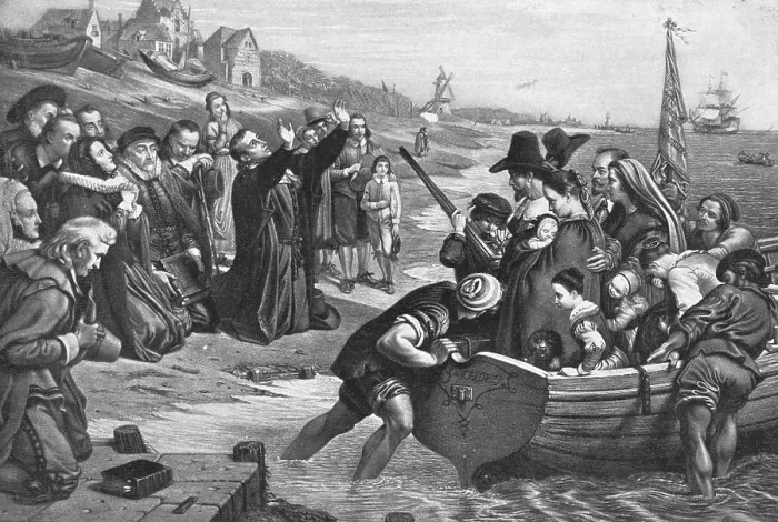Framed Print : Puritans Leaving for New World Framed Print : Puritans Leaving for New World