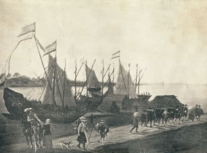 Framed Print : Puritans Leaving for New World Framed Print : Puritans Leaving for New World
