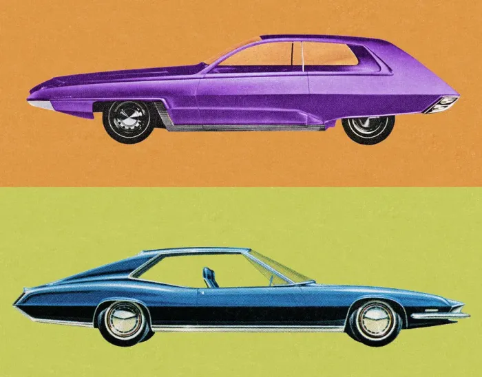 Framed Print : Purple and Blue Vintage Cars Framed Print : Purple and Blue Vintage Cars