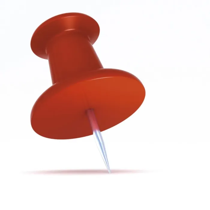 Framed Print : Push pin, 3D rendering Framed Print : Push pin, 3D rendering