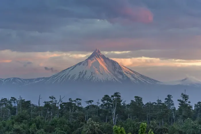 Framed Print : Puyehue volcano in the evening light, Puyehue, Los Lagos Region, Chile Framed Print : Puyehue volcano in the evening light, Puyehue, Los Lagos Region, Chile
