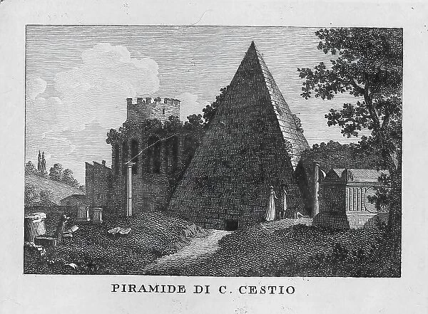 Pyramid of Cestius, Pyramid of Caius Cestius, Piramide Cestia or Piramide di Caio Cestio, in Rome is the pyramid-shaped tomb of the Roman praetor and tribune of the people Gaius Cestius Epulo, Italy