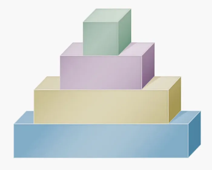 Framed Print : Pyramid of different coloured blocks Framed Print : Pyramid of different coloured blocks