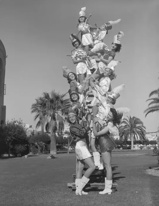 Framed Print : Pyramid / Stack Of Drum Majorettes Framed Print : Pyramid / Stack Of Drum Majorettes