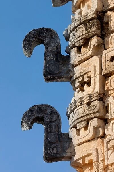 Detail of pyramid in Uxmal, Yucatan, Mexico