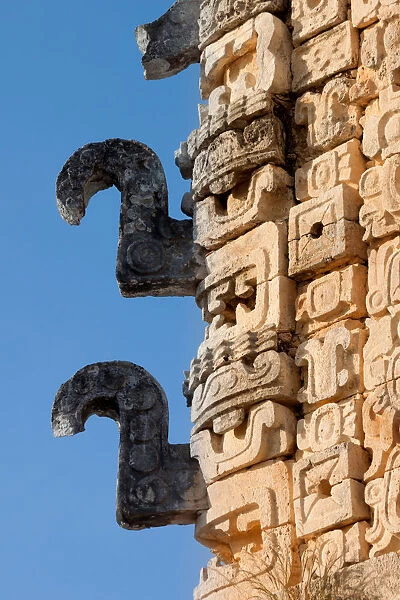 Detail of pyramid in Uxmal, Yucatan, Mexico