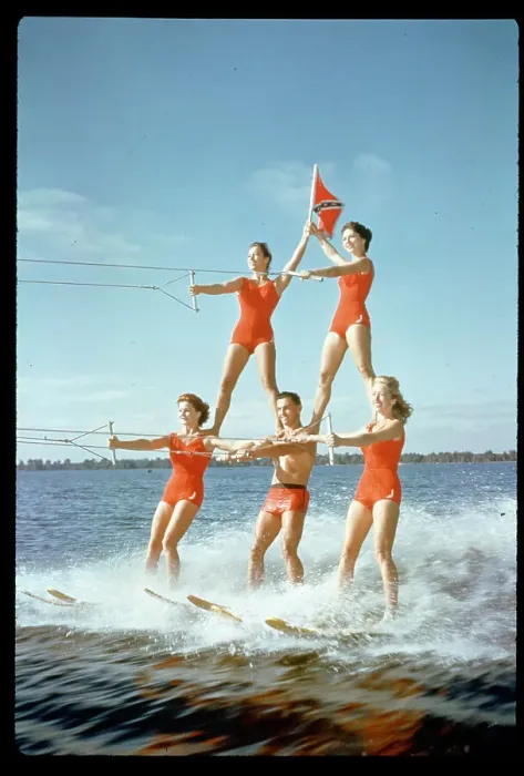 Framed Print : Pyramid of Water Skiers Framed Print : Pyramid of Water Skiers