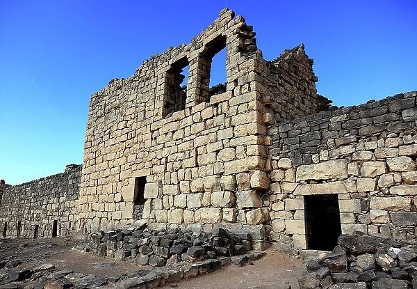 Qasr al Azraq, Latin Basianis, Basienis, or Amatha, Blue Fortress, a historic Roman and Byzantine military camp on the anterior Limes Arabiae et Palaestinae, desert castle, Azraq, Jordan