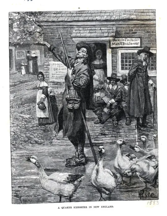 Framed Print : A Quaker Exhorter In New England
