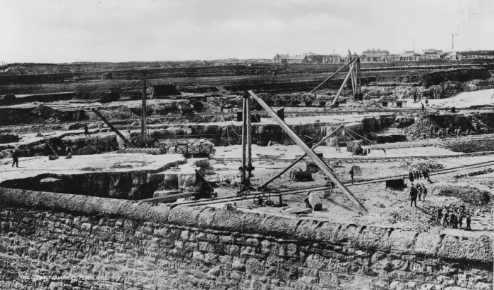 Framed Print : Quarries. circa 1900: The Convict Quarries, Portland Framed Print : Quarries. circa 1900: The Convict Quarries, Portland