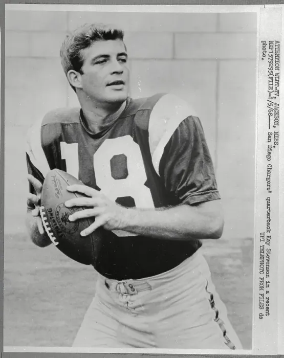 Framed Print : Quarterback Kay Stevenson Posing with Football Framed Print : Quarterback Kay Stevenson Posing with Football