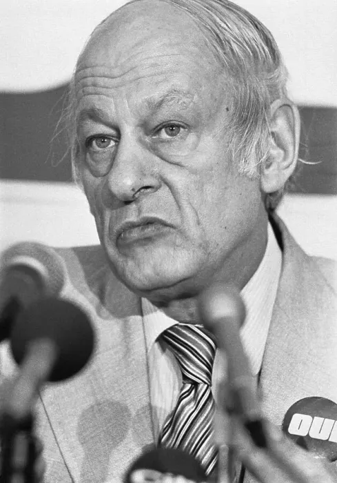 Framed Print : Quebec Premier Rene Levesque Closeup
