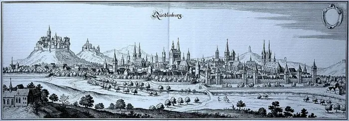 Framed Print : Quedlinburg in the Middle Ages, Saxony-Anhalt, Germany, Historical, digital reproduction of an original from the 19th century Framed Print : Quedlinburg in the Middle Ages, Saxony-Anhalt, Germany, Historical, digital reproduction of an original from the 19th century