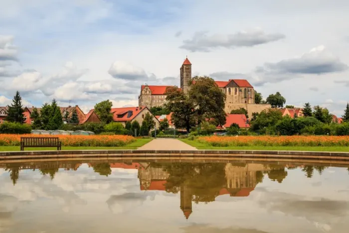 Framed Print : Quedlinburg (Unesco world heritage), reflected Framed Print : Quedlinburg (Unesco world heritage), reflected