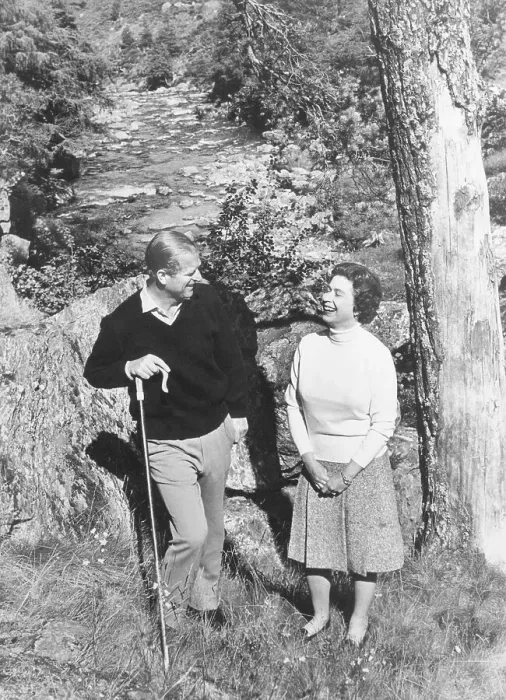 Framed Print : Queen Elizabeth II and Prince Philip Pausing Outdoors Framed Print : Queen Elizabeth II and Prince Philip Pausing Outdoors