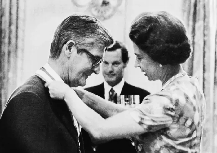 Framed Print : Queen Elizabeth Presenting to Jules Leger Framed Print : Queen Elizabeth Presenting to Jules Leger