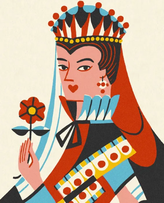 Framed Print : Queen Holding a Flower