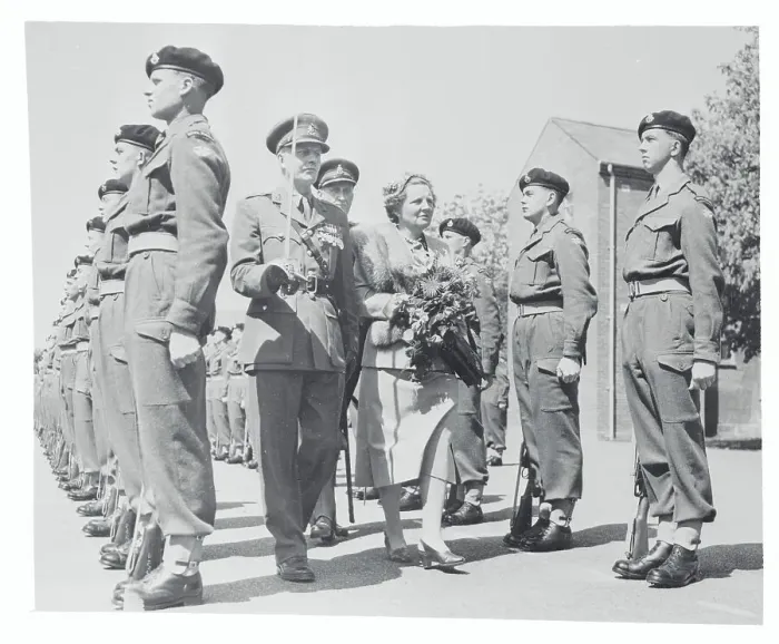 Framed Print : Queen Juliana Marching Along Soldiers Framed Print : Queen Juliana Marching Along Soldiers