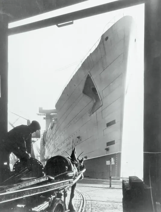 Framed Print : Queen Mary Ocean Liner in Drydock