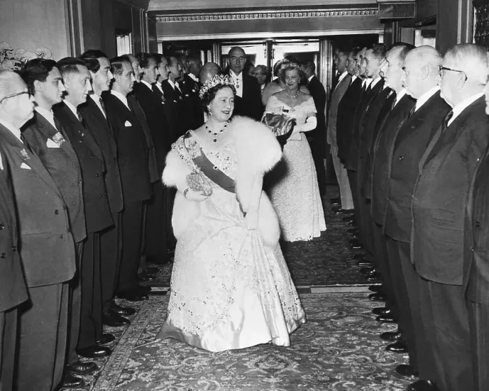 Framed Print : Queen Mother Elizabeth Walking Through a Guard of Honor Framed Print : Queen Mother Elizabeth Walking Through a Guard of Honor