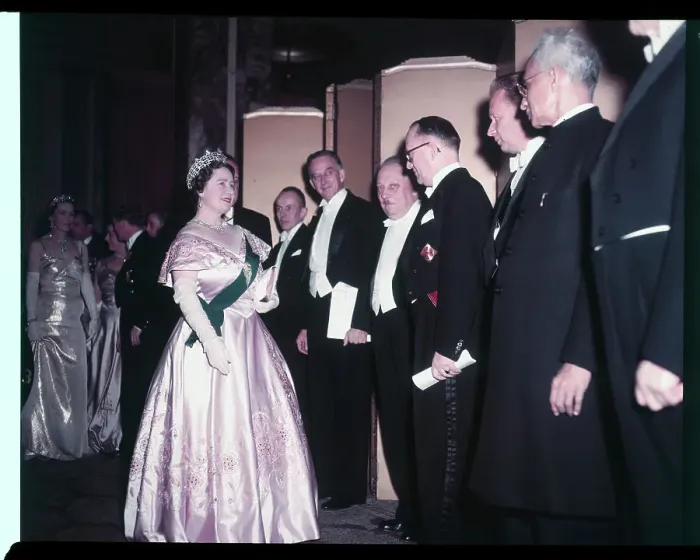 Framed Print : Queen Mother Greeting Guests Framed Print : Queen Mother Greeting Guests