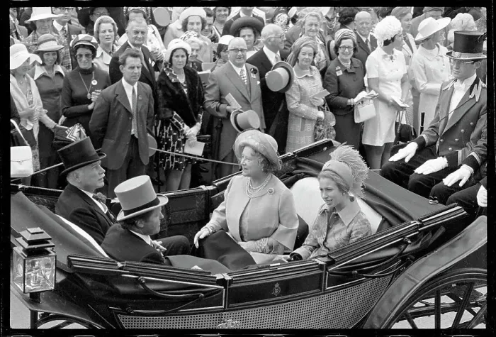 Framed Print : Queen Mother and Princess Anne in Carriage Framed Print : Queen Mother and Princess Anne in Carriage