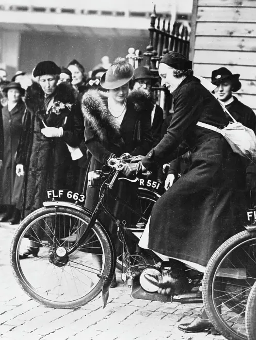 Framed Print : The Queen Mother Views Midwife Motorcycle Framed Print : The Queen Mother Views Midwife Motorcycle