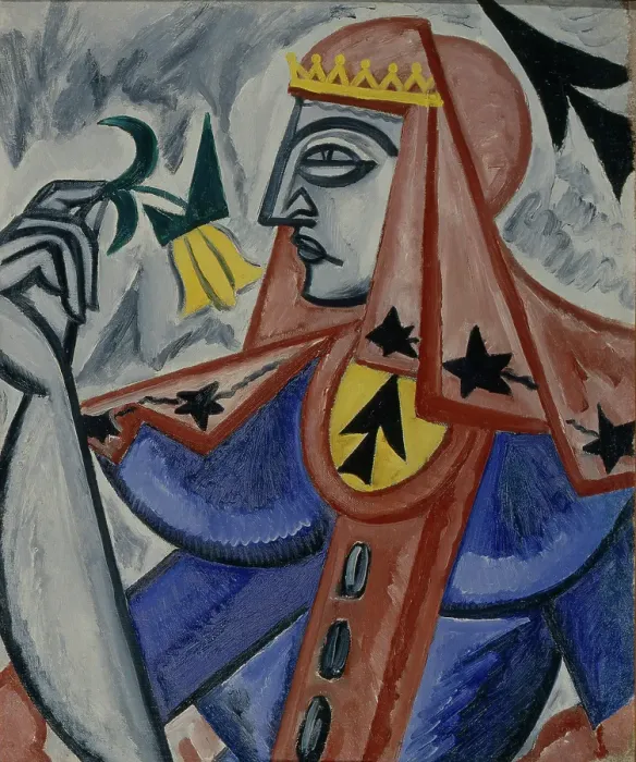 Framed Print : Queen of spades, 1913-1914. Artist: Rozanova, Olga Vladimirovna (1886-1918)