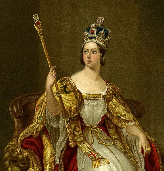 QUEEN VICTORIA IN HER CORONATION IN 1837 -XXXL with lots of details