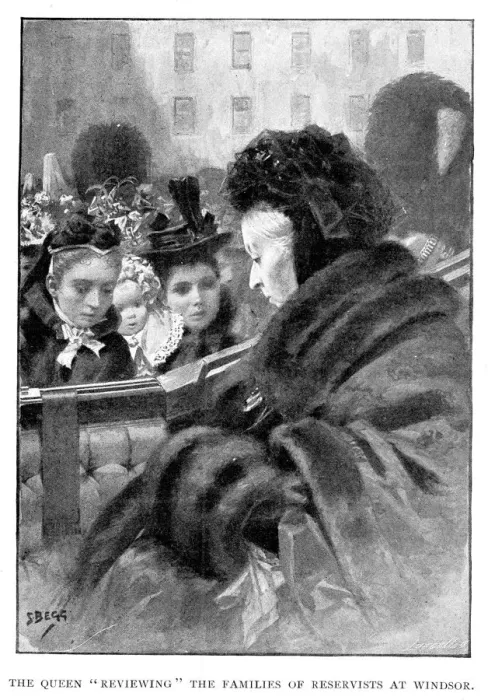 Framed Print : Queen Victoria meeting families of reservists Framed Print : Queen Victoria meeting families of reservists