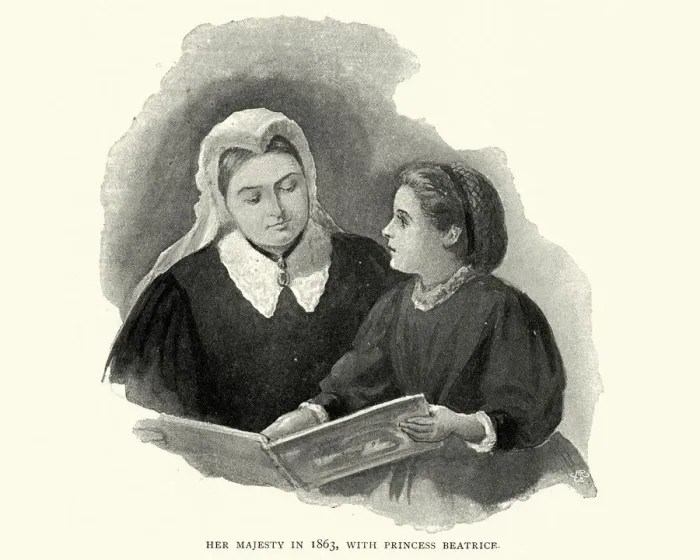 Framed Print : Queen Victoria reading with Princess Beatrice