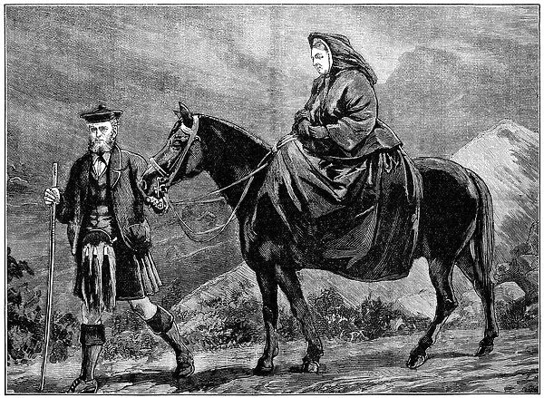 Queen Victoria and her servant John Brown in Scotland