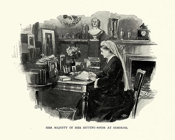 Queen Victoria in her sitting room at Osborne
