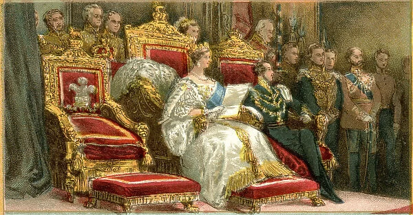 Queen Victoria on her throne