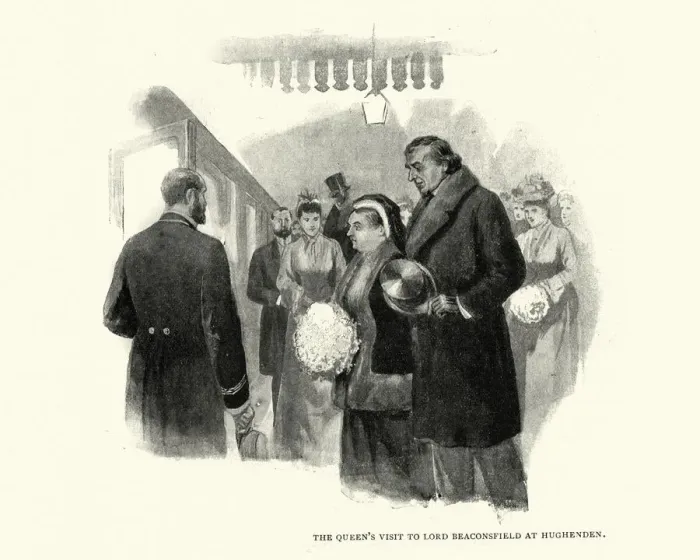 Framed Print : Queen Victoria visit to Lord Beaconsfield at Hughenden