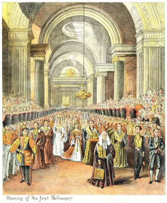 Framed Print : Queen Victorias first State Opening of Parliament Framed Print : Queen Victorias first State Opening of Parliament