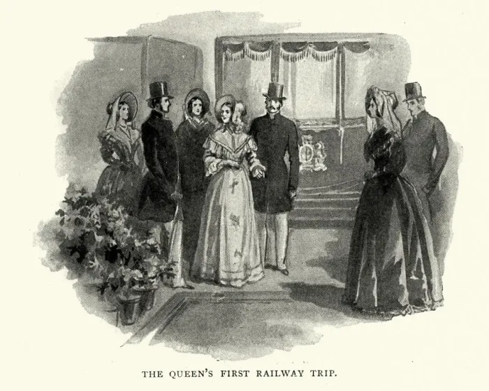 Framed Print : Queen Victorias first trip on the railway, 19th Century Framed Print : Queen Victorias first trip on the railway, 19th Century